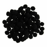 7mm Pom Poms 0.7cm - Black 100 Pack