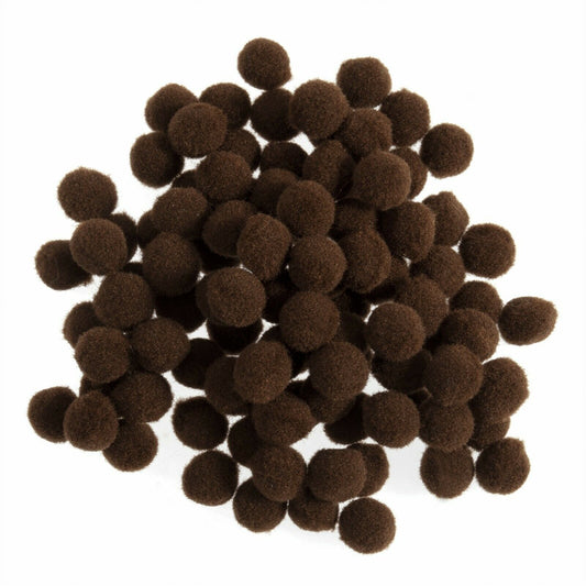 7mm Pom Poms 0.7cm - Brown 100 Pack