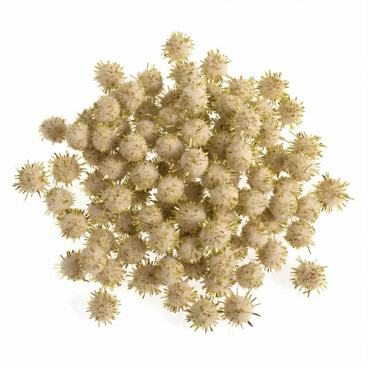 7mm Pom Poms 0.7cm - Gold Glitter