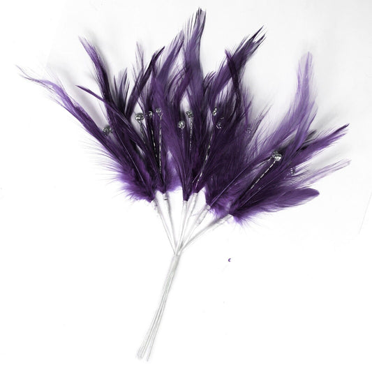 Aubergine Diamante Feather