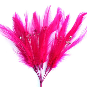 Hot Pink Diamante Feather