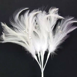Ivory Diamante Feather