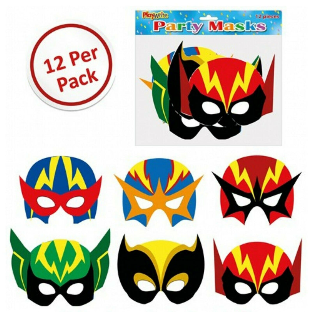 12 x Superhero Card Masks
