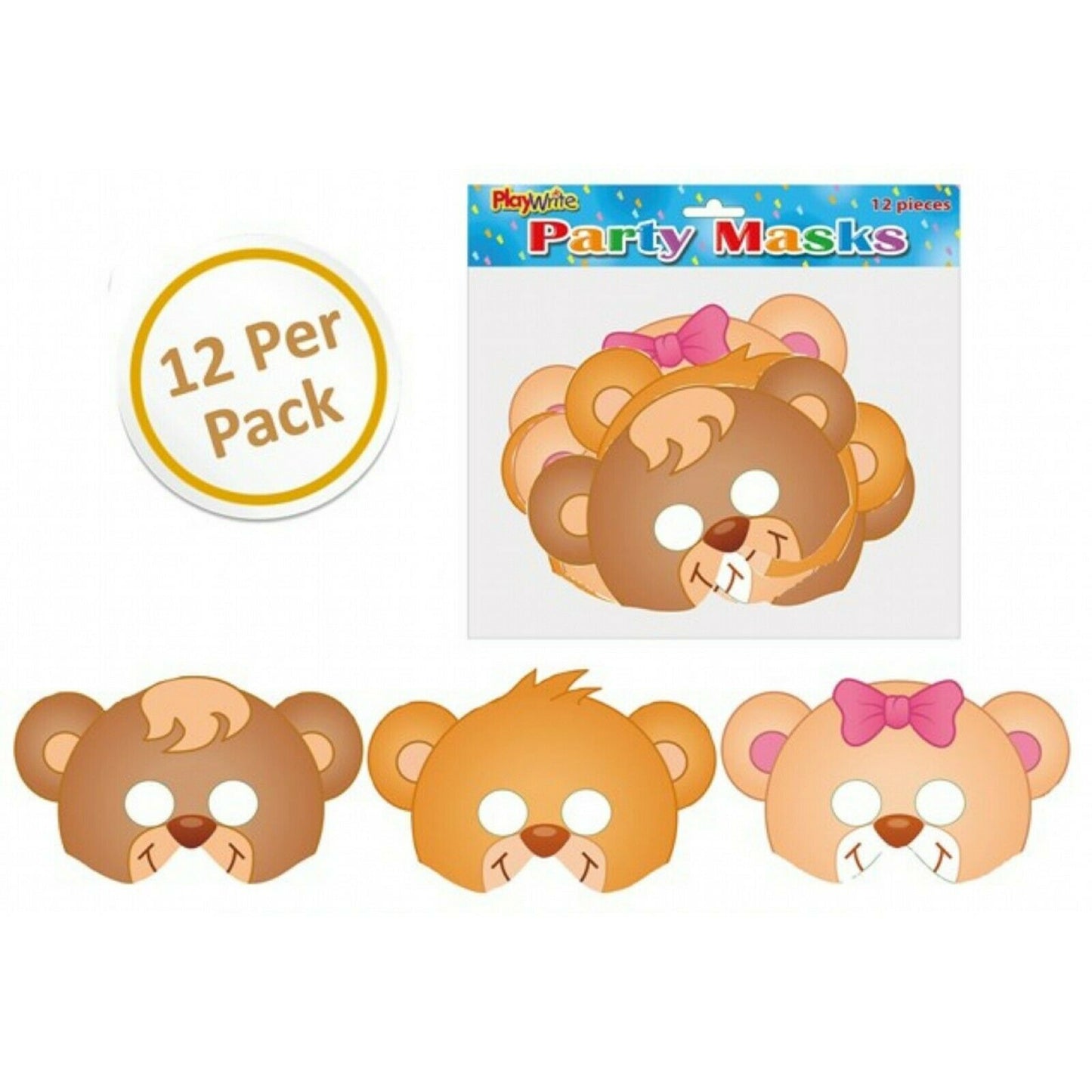 12 x Teddy Bear Card Masks