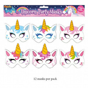 12 x Unicorn Card Masks