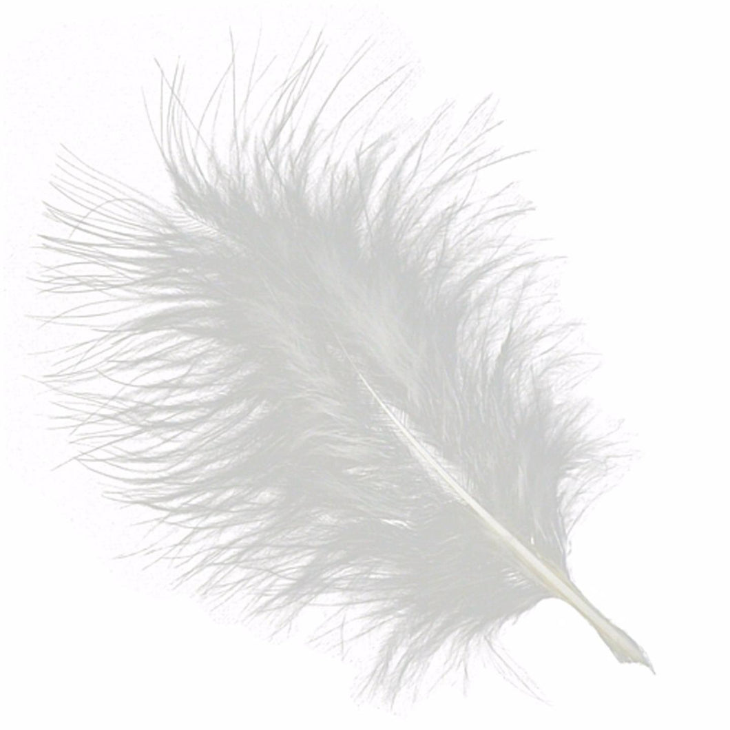 White Marabou Feathers 8 - 13 cm