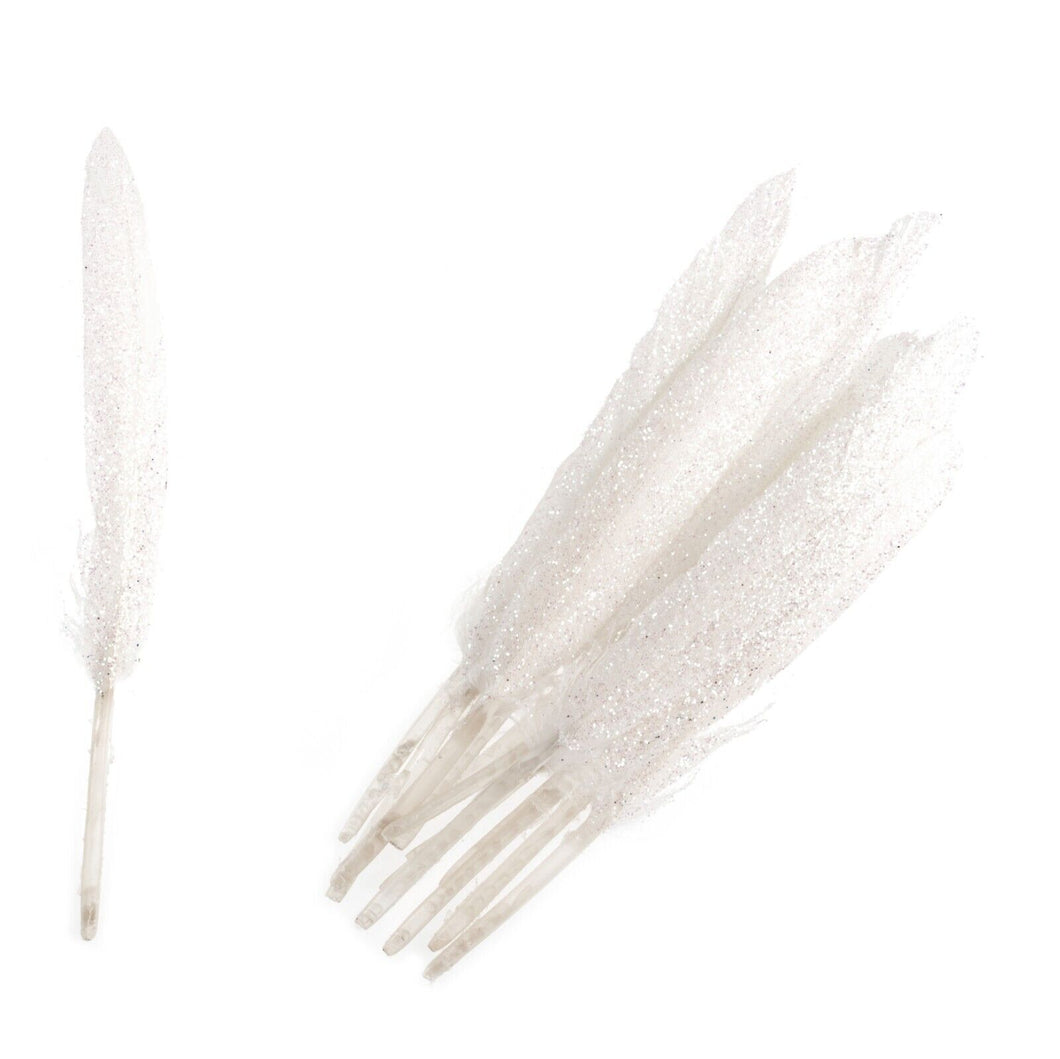 White Glitter Duck Feather
