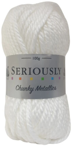 Cygnet SERIOUSLY CHUNKY Metallics - White Ice 955 Knitting Yarn