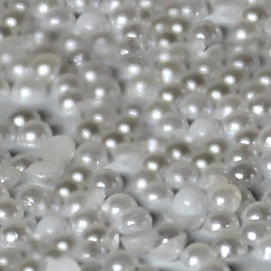 2mm x 300 White Pearl Loose Flat Back Diamante's