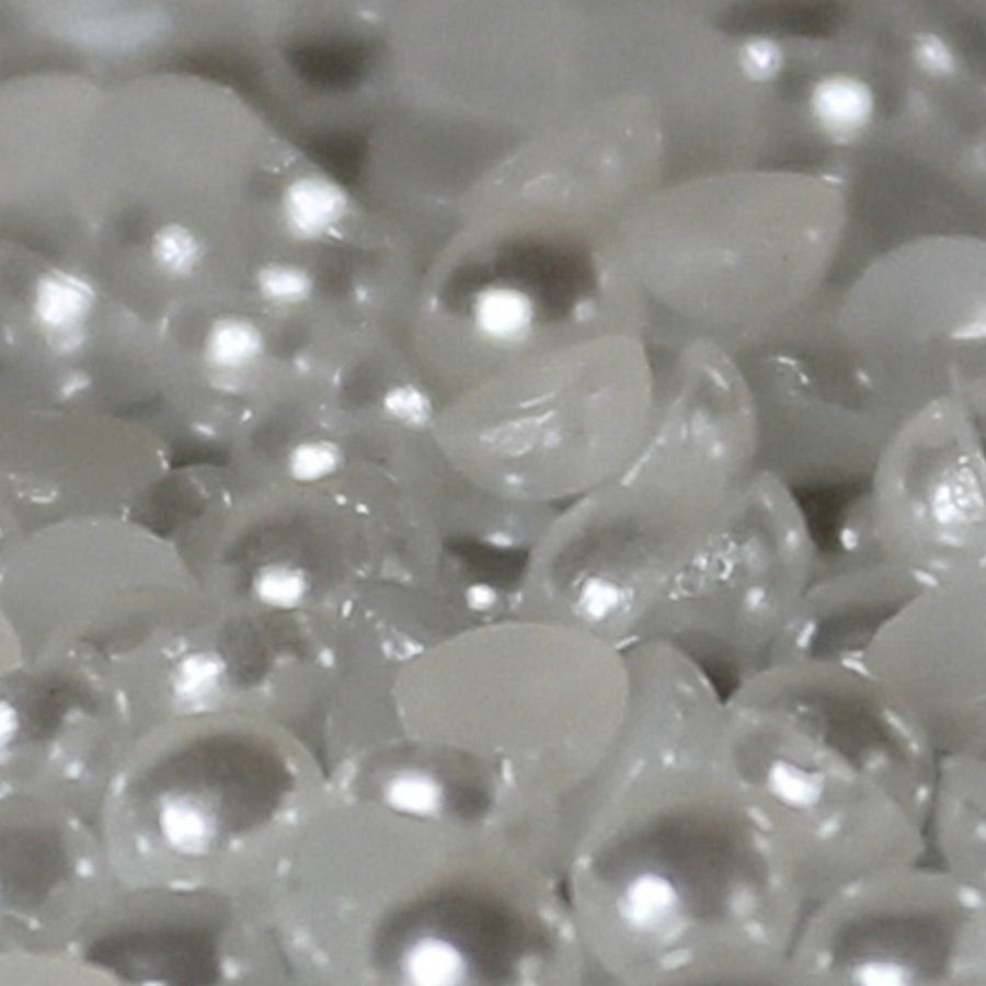 3mm White Pearl Loose Flat Back Diamante's