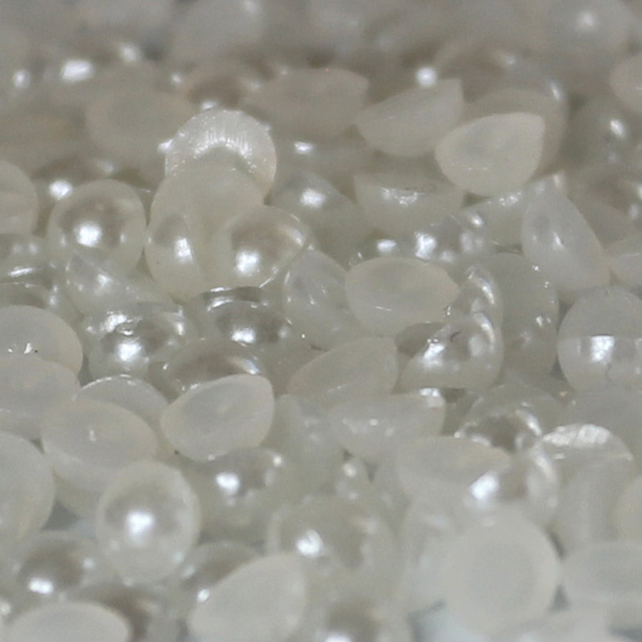 4mm White Pearl Loose Flat Back Diamante's