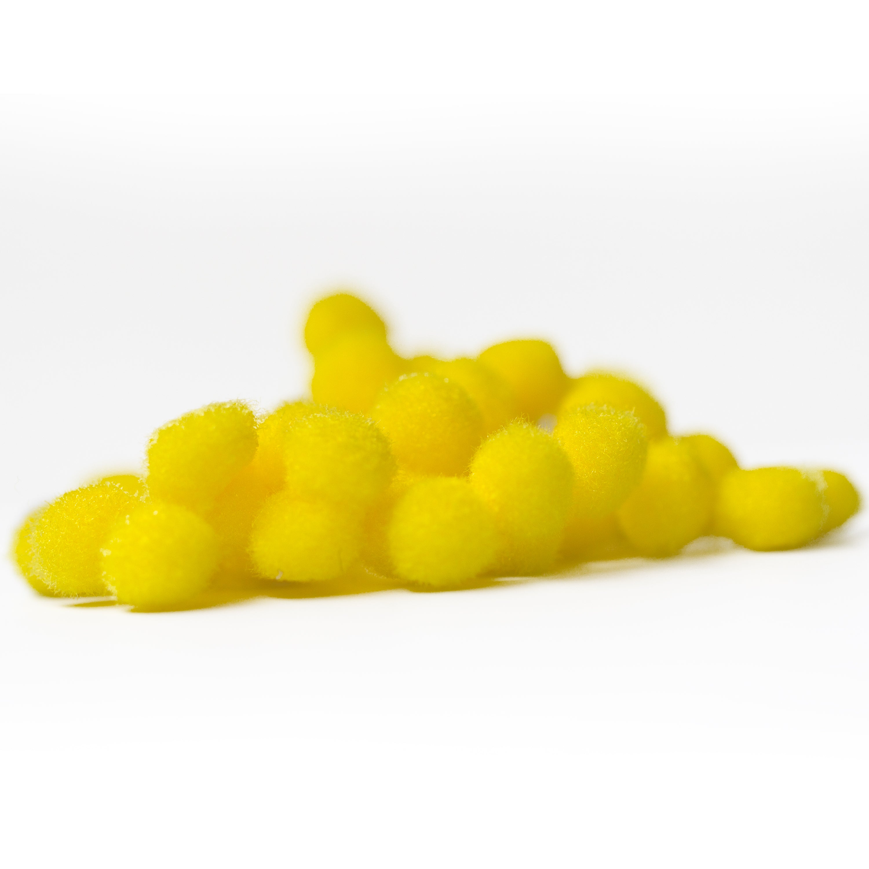 10mm Pom Poms 1cm - Yellow 50 Pack