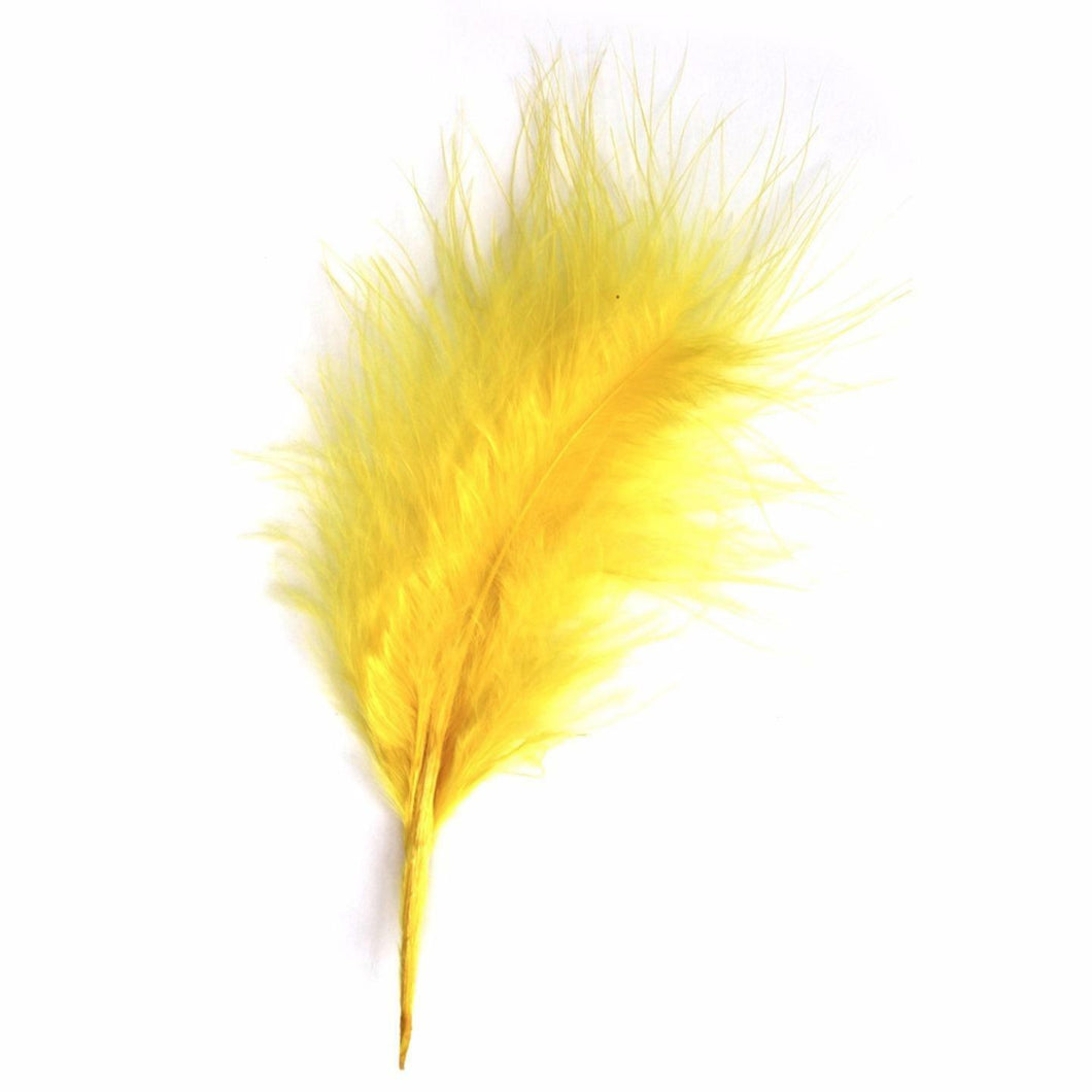 Yellow Marabou Feathers 8 - 13 cm