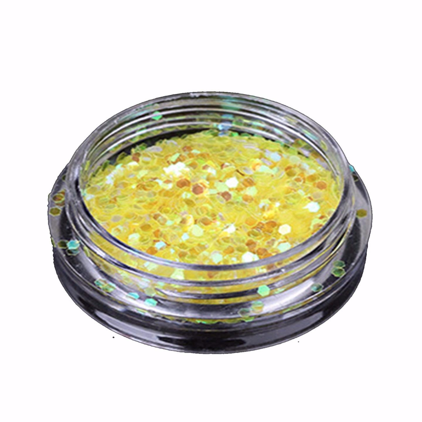 1mm Yellow Hexagon Glitter